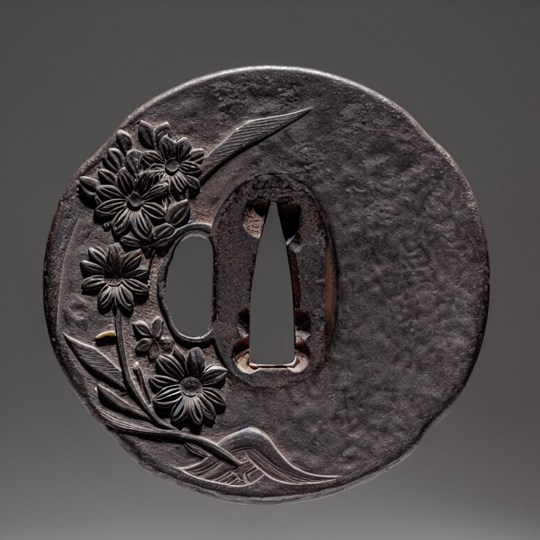 00111-1791920580-_lora_katana_tsuba-000250_0.74_,katana tsuba,flower,solo,black background,shadow,1other,.png